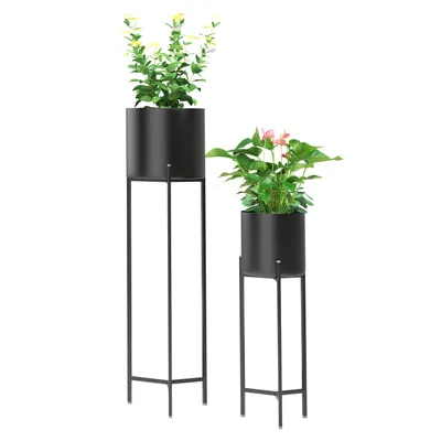 Produktbild von Ribelli Blumenständer 2er Set Metall Blumentopfhalter, Blumenhalter Pflanzentreppe, Ø 18-Ø 23 cm
