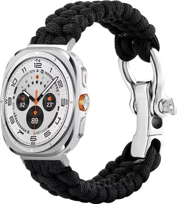 Produktbild von Strap-it Nylon 'Seil' Armband - passend für Samsung Galaxy Watch Ultra / Ultra 2025 (schwarz)
