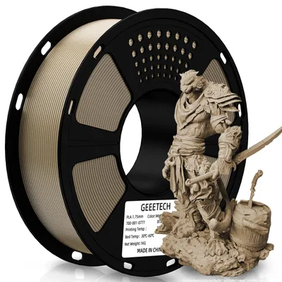 Produktbild von GEEETECH PLA Holz Filament, Holz Schwarz Walnuss,1,75mm,1kg
