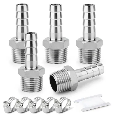 Productafbeelding van Slangfitting 20 mm, 3/4" BSP-buitendraad, 5 stuks, geschikt voor water en brandstof