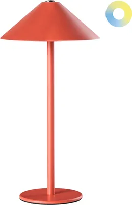 Produktbild von BELIANI LED Tischlampe Rot Metall 30 cm Hoch Aufladbar Kabellos mit USB-C-Ladefunktion Modernes Design für Outdoor Indoor Garten Terrasse Balkon
