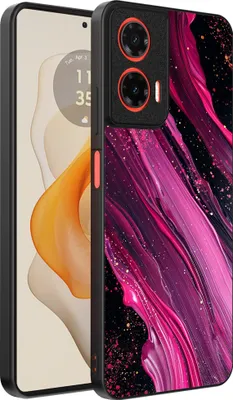 Produktbild von Smartphonica Handytasche passend für Motorola Moto G Stylus 2024 mit Marmordruck - TPU Rückseitenschutzhülle Marmordesign - Lila Pink