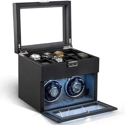 Produktbild von iUni Uhrenbewegerbox, Uhrenbeweger 2 + 8 Stauräume, , Schwarz-Grau