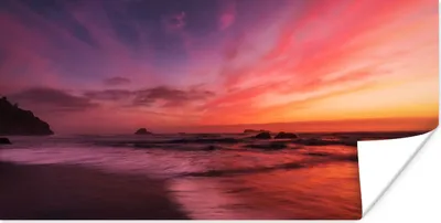 Produktbild von MuchoWow® Poster Strand - Meer - Natur - Abend 160x80 cm - Foto Poster