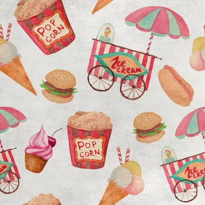 Image de Royal Velvet Tissu Polyester A coudre - Motif Fastfood
