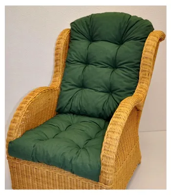 Produktbild von Polster/Kissen/Ersatzpolster für Rattan Ohrensessel/Rattansessel, Dunkelgrün