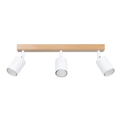 Zdjęcie produktu dla Reflektor spot VERDO biała i drewno 3xGU10x10W metal wym:17,5x45x61cm IP20 Sollux Lighting