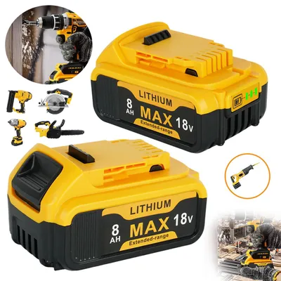 Produktbild von 2 Stück, für Dewalt Akku, Hochkapazitäts Li-Ionen Ersatzakku für Dewalt, Kompatibel mit DCB180 DCB181 DCB182