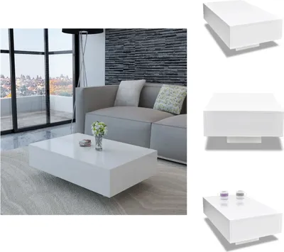 Image de vidaXL Table basse blanc brillant - Tables basses
