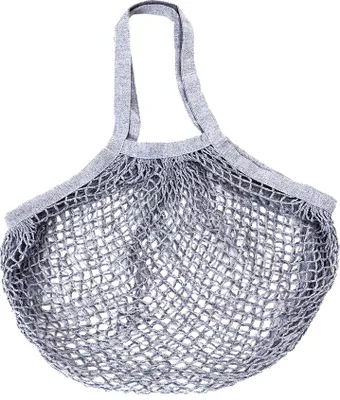 Produktbild von Stoffnetz-Tasche aus grauer Baumwolle - Seitentasche