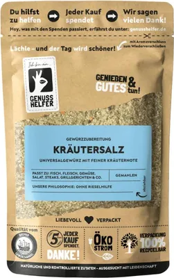 Produktbild von Kräutersalz, gemahlen, leckeres Gewürzsalz zum Kochen und Braten, perfekt für Marinaden und Gewürzmischungen, 200g