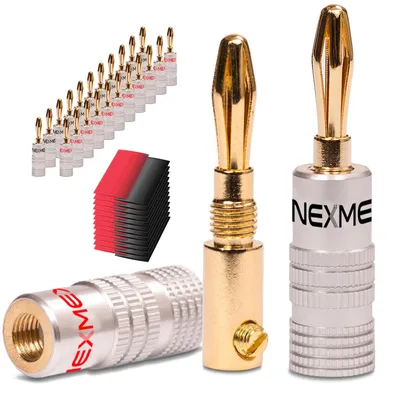 Produktbild von Bananenstecker mit Schrumpfschlauch vergoldet 24x Stecker NEXMEX Steckverbinder