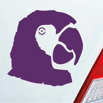 Produktbild von Auto Aufkleber Papagei Ara Vogel Bird Tier Tuning 10x10 cm Lila Sticker Heckscheibenaufkleber