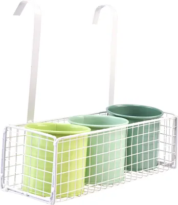 Produktbild von Blumentopf Set Hängend Balkon Küche Deko Metall 26cm