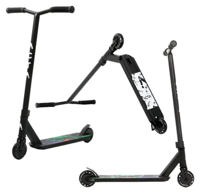 Obrázek produktu pro Koloběžka ACTA Trottinette Freestyle - Model KSP - Černá - Pro dospělé i děti od 8 let, zesílená řídítka, systém komprese HIC, hliníková plošina - pro triky v skateparku a na ulici
