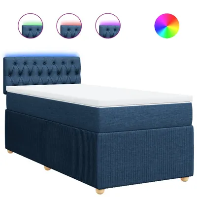 Produktbild von Boxspringbett mit Matratze Blau 100x200 cm Stoff