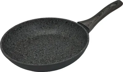 Produktbild von Bratpfanne in Schwarz mit Griff in Holzoptik Aluminiumlegierung für alle Herdarten 20 cm