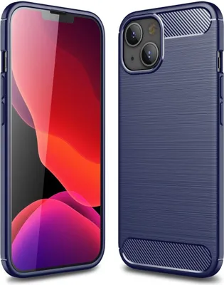 Produktbild von Apple iPhone 13 mini TPU Case Carbon Fiber Optik Brushed Schutz Hülle Blau