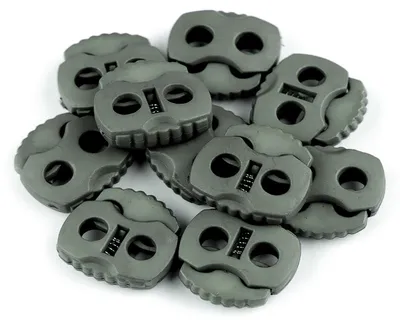 Produktbild von 10 Kordelstopper mit zwei Löchern 20x20mm, Durchzug 5mm - 35 Farben