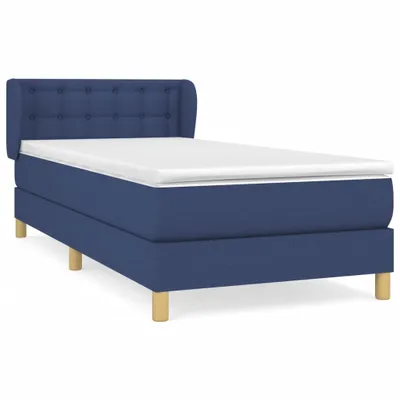 Immagine prodotto di vidaXL Letto a molle con materasso blu 90x190 cm in tessuto