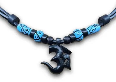 Produktbild von HANA LIMA | Surferkette Om Symbol Kette Leder Halskette Herren Damen Schmuck