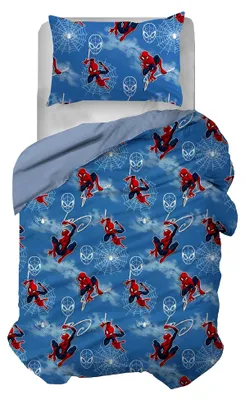 Produktbild von Bettbezug-Set Spiderman aus 100% Baumwolle für Einzelbett, Blau