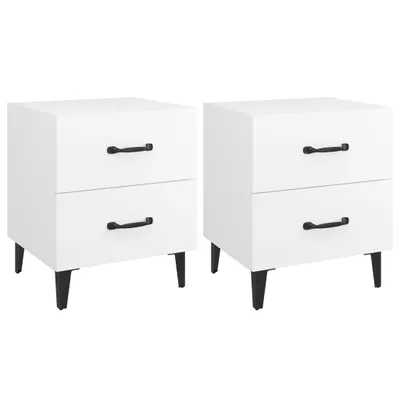Image de vidaXL vidaXL - Tables de nuit - 2 - Pièces - 40x35x47,5 - cm - blanc