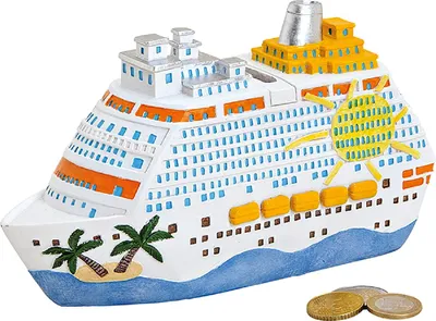 Produktbild von Spardose Kreuzfahrtschiff Poly bunt 20x11x7cm, mehrfarbig