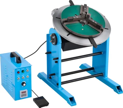 Produktbild von VEVOR Schweißdrehtisch 200 kg, Schweißpositionierer 120 W, Neigungswinkel -45° bis 90°, Drehzahlregelung 0,5–5 U/min, elektrisch & per Fußpedal, zum Schneiden, Schleifen & Montagearbeiten