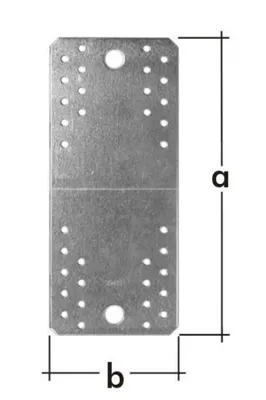 Immagine prodotto di Piastra forata 180 x 65 x 2,50 mm Connettore piatto Connettore in legno zincato