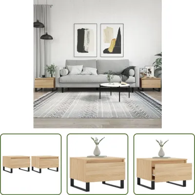 Produktbild von The Living Store Couchtische 2 Stk. Sonoma-Eiche 50x46x35 cm Holzwerkstoff