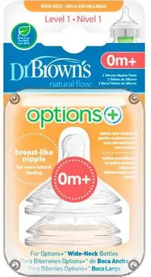 Produktbild von Dr. Brown's WN1201 Options+ Level 1 Teats Baby-Sauger, BPA-frei