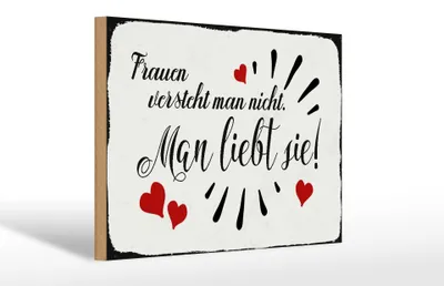 Produktbild von Holzschild Spruch 30x20cm Frauen versteht man nicht man