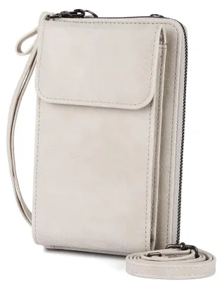 Immagine prodotto di Borsa a tracolla per cellulare, in ecopelle, con portafoglio e scomparti per carte, piccola, da donna