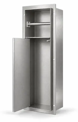 Produktbild von HAGO24 WC Modul Edelstahl gebürstet Einbauschrank Unterputz Wandnische 200x600mm Toilettenpapierhalter Bürstenhalter Push-to-Open befliesbare Tür, KI-generiertes Bild