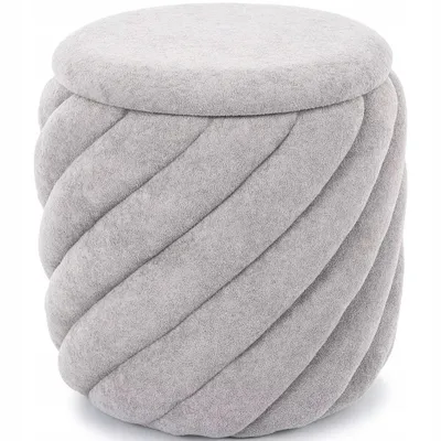 Image de Tabouret Pouf Pouf rembourré Tabouret de pied avec rangement pratique Gris