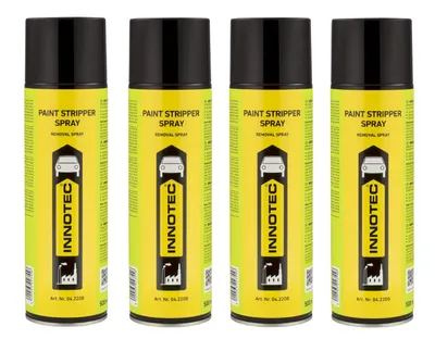 Immagine prodotto di 4 pezzi Innotec Spray sverniciatore Paint Stripper Spray - Sverniciatore altamente efficace per legno, metallo, pietra e cemento - Facile da usare - Sverniciatore