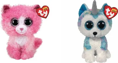 Produktbild von Ty - Stofftiere - Beanie Boo's - Reagan Cat & Helena Husky