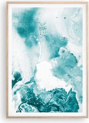 Produktbild von Gerahmtes Poster - Rahmen in heller Eiche - Abstraktion Meer Türkis - 70x100 cm - Wand Bild - Wanddeko - Wandbilder - Wandposter - Bilderrahmen - Bilder - Kunstdruck - Wandbild - P2NPA70x100-4268