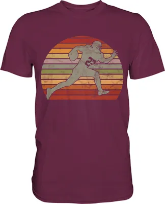 Produktbild von American Football Retro T-Shirt – Burgundy / 3XL