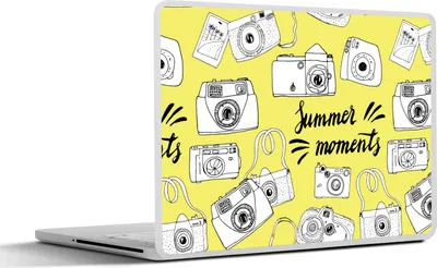 Produktbild von MuchoWow® Laptop Aufkleber Sticker Cover Kamera - Sommer - Zitate - Muster 36.5x27.5 cm - Laptop-Sticker