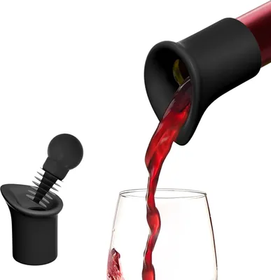 Produktbild von 2025 wiederverwendbarer Champagnerverschluss für Weinflaschen - universeller Weinverschluss - Geschenke für Weinliebhaber - schwarz (2 Stück)