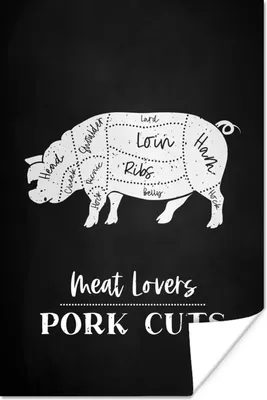 Produktbild von MuchoWow® Poster Fleisch - Schwein - Fleischer 80x120 cm - Papierdruck