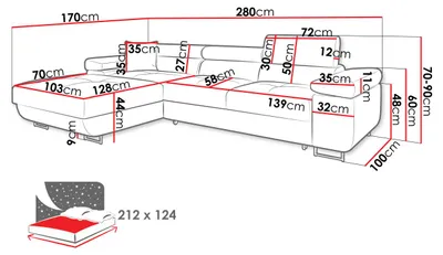 Produktbild von MIRJAN24 Ecksofa Torezio Mini Cord, Stilvoll Eckcouch mit Bettkasten und Schlaffunktion, Einstellbare Kopfstützen, 280x170x70-90 cm (Farbe: Poso 52, Seite: Links)