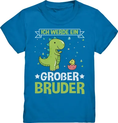 Produktbild von Dinosaurier Großer Bruder Shirt – Royal Blue / 134/146 (9-11)