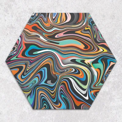 Produktbild von Glas-Herdabdeckplatten Glaskeramikkochfeld-Abdeckung Spritzschutz Glas hexagon 40 cm Marmor