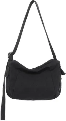 Produktbild von Unyqoos® Kompakte Canvas-Umhängetasche 28 x 19 x 10 cm – robuste, uni Schultertasche mit verstellbarem Gurt für Alltag, Arbeit und Reisen
