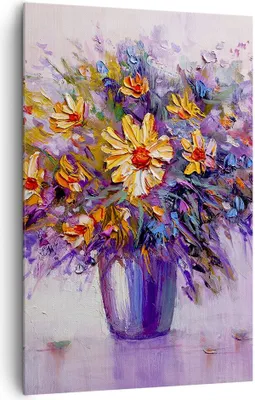 Produktbild von Bild auf Leinwand - Leinwandbild - Einteilig - Blumen Vase - 80x120cm - Wand Bild - Wanddeko - Wandbilder - Leinwanddruck - Kunstdruck - Wanddekoration - Leinwand bilder - Wandbild - PA80x120-4112