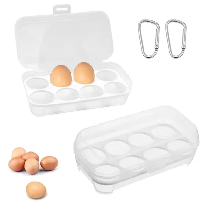 Immagine prodotto di Set di 2 contenitori per uova, adatti per 8 uova ciascuno - Contenitore di plastica per la conservazione