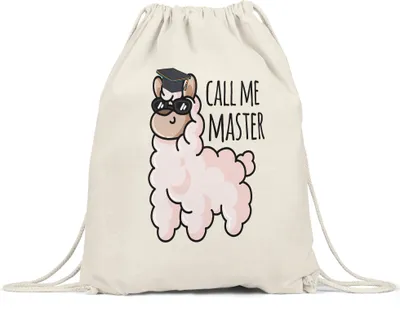 Produktbild von Call me Master Turnbeutel Gymsack Masterabschluss Geschenk Lustig Alpaka Studium Absolvent Uni